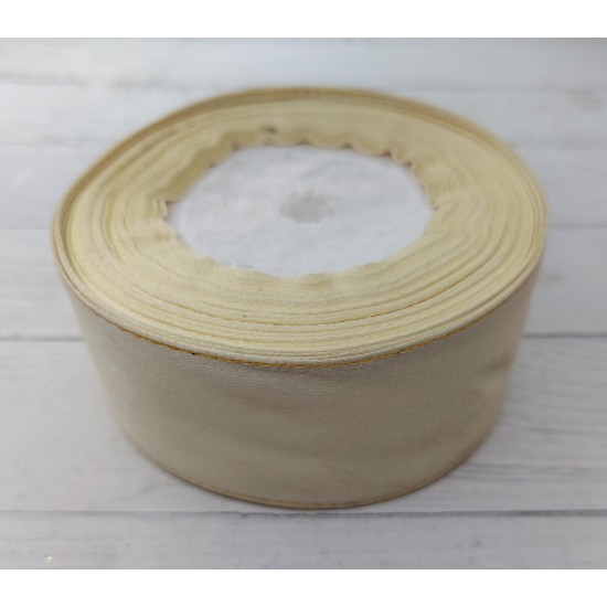 ОПТ Лента атласная с люрексом 4 см*25 ярдов цв. кремовый